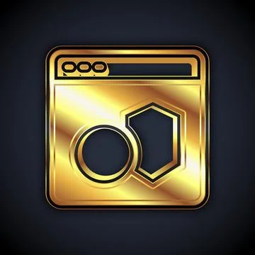 Gold Software, web developer programming code icon isolated on black background Stock Illustration