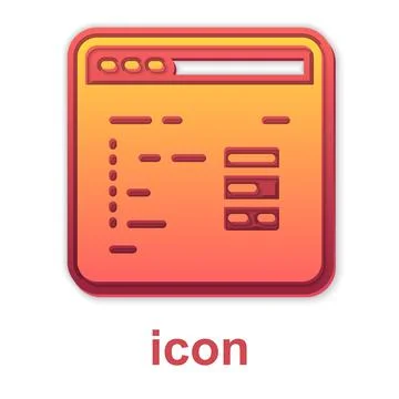 Gold Software, web developer programming code icon isolated on white backgr.. 库存插图