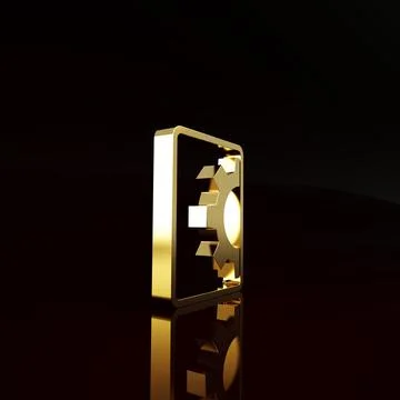 Gold Software, web development, programming concept icon isolated on brown ba Stock Illustration