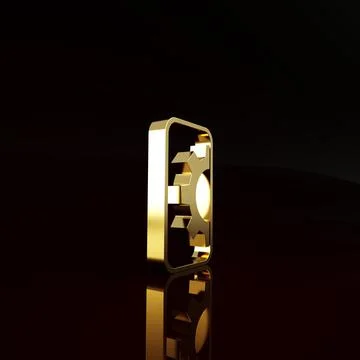 Gold Software, web development, programming concept icon isolated on brown ba Stock Illustration