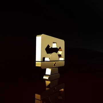 Gold Software, web development, programming concept icon isolated on brown ba Stock Illustration