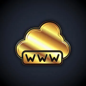 Gold Software, web development, programming concept icon isolated on black Stock Illustration