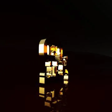 Gold Soil ph testing icon isolated on brown background. PH earth test. Minima Illustrazione stock