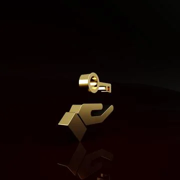 Gold Solution to the problem in psychology icon isolated on brown background. Stock Illustration