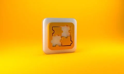 Gold Solution to the problem in psychology icon isolated on yellow background Illustrazione stock