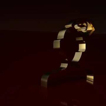 Gold Solution to the problem in psychology icon isolated on brown background イラスト素材