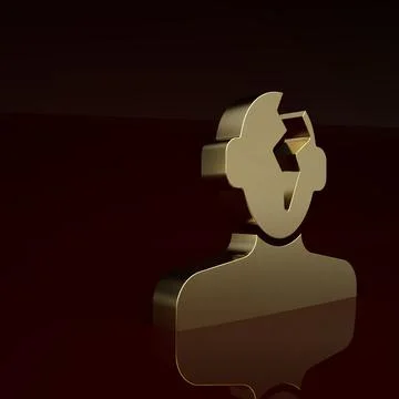 Gold Solution to the problem in psychology icon isolated on brown background イラスト素材