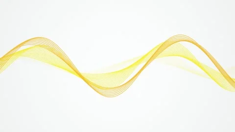 Gold sound wave lines seamless loop motion background Stock Footage 343898690