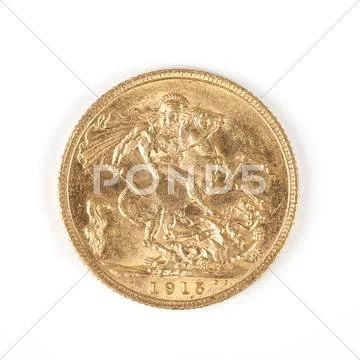 Gold sovereign Stock Photos