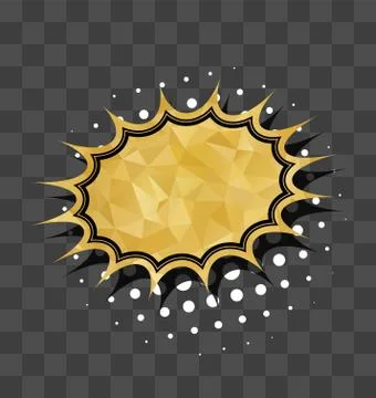 Gold sparkle comic star text bubble Stock Illustration