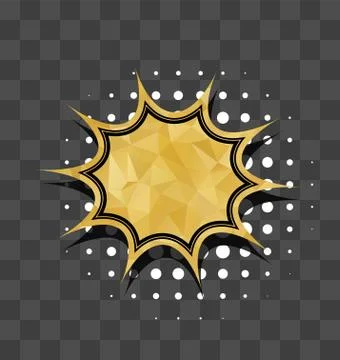 Gold sparkle comic text star bubble Stock Illustration