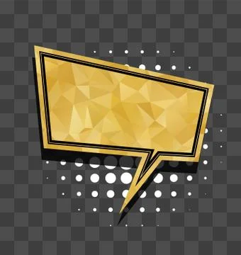 Gold sparkle square comic text balloon Illustrazione stock