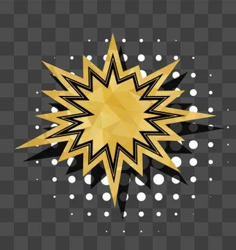 Gold sparkle star comic text bubble Stock Illustration
