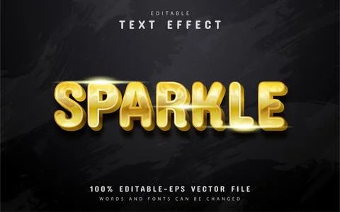 Gold sparkle text effect Stock Illustration