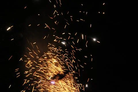 Gold sparks firework Stock Photos