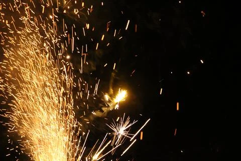 Gold sparks firework Stock Photos