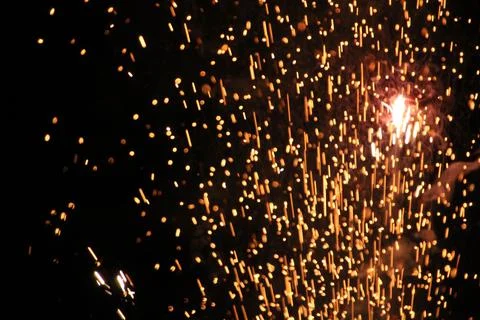 Gold sparks firework Stock Photos