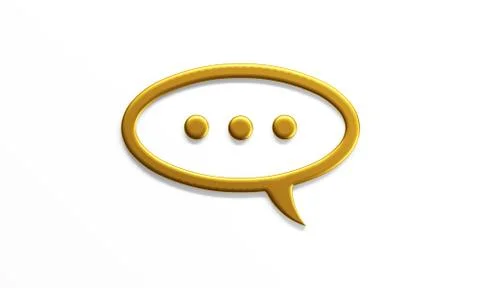 Gold Speech Bubble. 3D Render Illustration Ilustração Stock