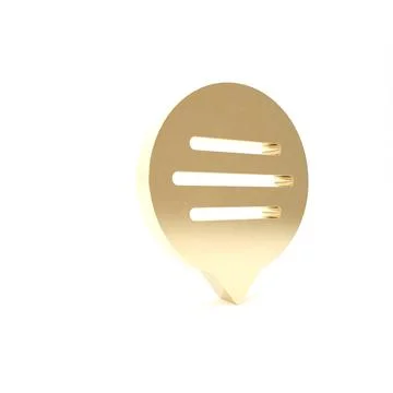 Gold Speech bubble chat icon isolated on white background. Message icon. Comm Illustrazione stock