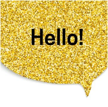 Gold speech bubble Stock Illustration