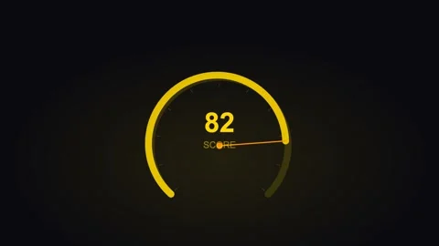 Gold speedometer gauge displaying performance metrics. Professional motion Stock Footage 342625781