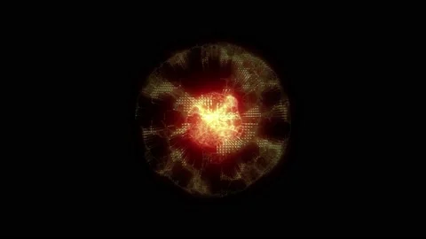 Gold sphere abstract animation background. Energy plasma ball. Stock-Footage 232871366
