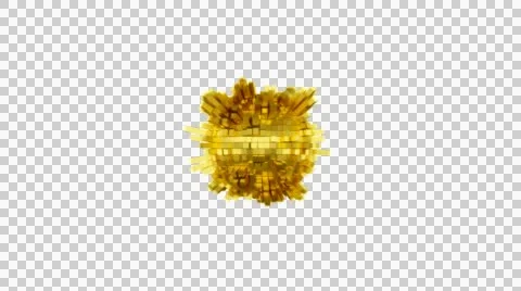 Gold Sphere Beat 1080p with alpha Stock Footage 44406450