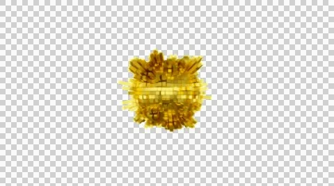 Gold Sphere Beat 720p with alpha Stock Footage 44406340