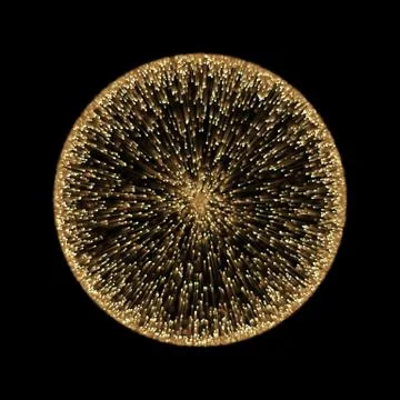 Gold sphere light frame of abstract neon circle effect background for premium Stock Illustration
