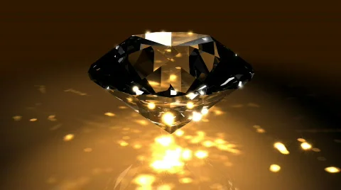 Gold Spinning Shiny Diamond - Diamond 04 (HD) Stock Footage