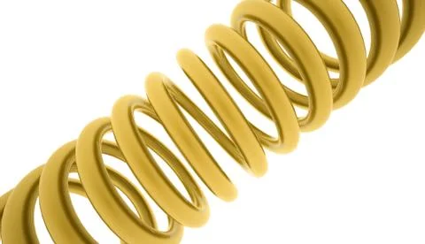 Gold spiral string on white background Stock Illustration