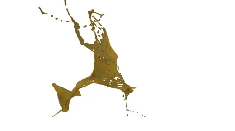 Gold splash of liquid in slow motion Stock Footage
