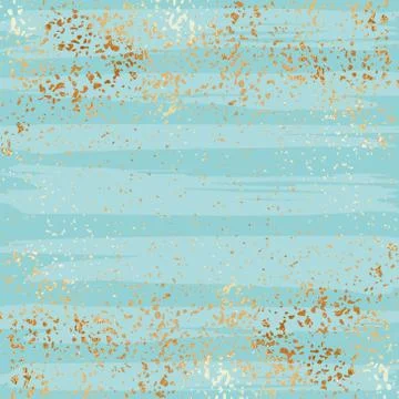 Gold splashes on a turquoise background. Vector texture Stockillustratie