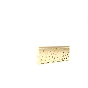 Gold Sponge with bubbles icon isolated on white background. Wisp of bast for  Stock Illustration