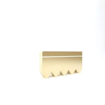 Gold Sponge with bubbles icon isolated on white background. Wisp of bast for  Stock Illustration