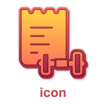 Gold Sport training program or fitness plan icon isolated on white background Stockillustratie