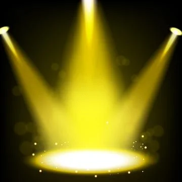 Gold Spotlight Shining, Vector Illustration Stock Illustration