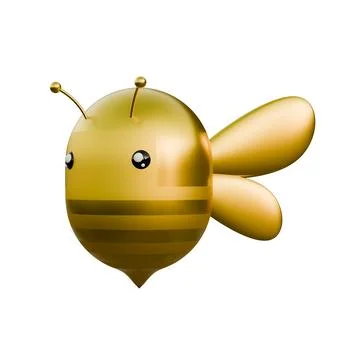 Gold Spring Bee 3D Design Element Stock Illustration