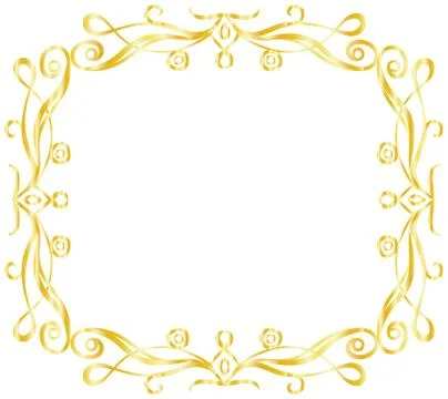 Gold Square antique pattern frame Stock Illustration