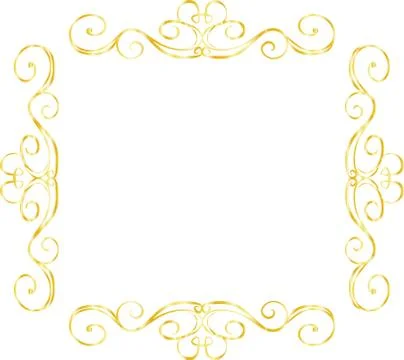 Gold Square antique pattern frame Stock Illustration
