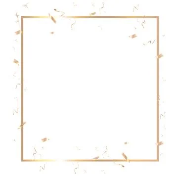 Gold square border transparent background for party, New Year, Christmas Eve Stock Illustration