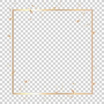 Gold square border transparent background for party, New Year, birthday events Stock Illustration