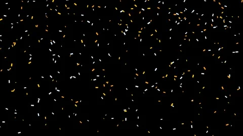 Gold square confetti falling on black background overlay 4K Vídeos de archivo 336513469