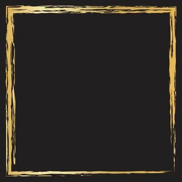 Gold  square on a dark background. Premium design template. Luxury style Stock Illustration