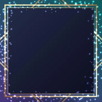 Gold square frame and flares of fire, great design for any purpose. Light Stock Illustration