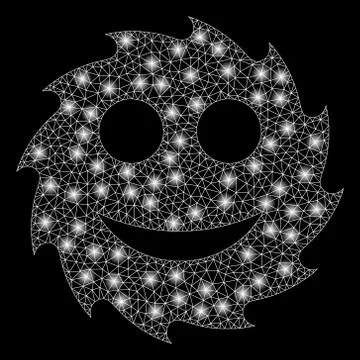 Gold Square Mosaic Circular Blade Happy Smiley Stock Illustration