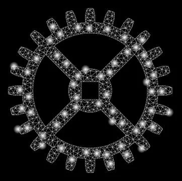 Gold Square Mosaic Clock Tooth Wheel Stock Illustration