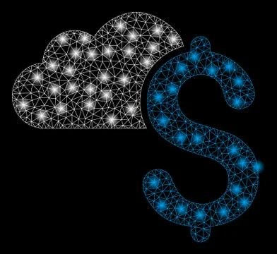 Gold Square Mosaic Cloud Banking Stock Illustration