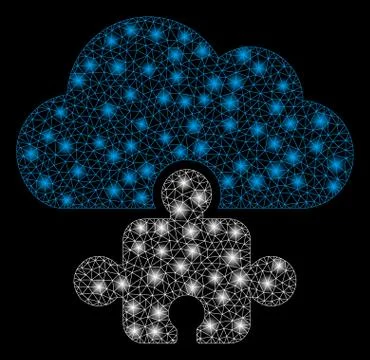 Gold Square Mosaic Cloud Component Stock Illustration