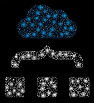 Gold Square Mosaic Combine Cloud 스톡 일러스트